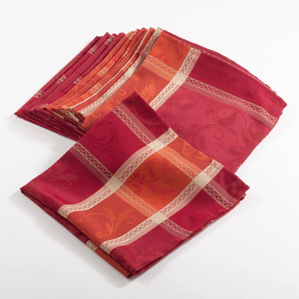 Pumpion Collection Plaid Design Dinner Napkins (Set of 12) - 20 X 20