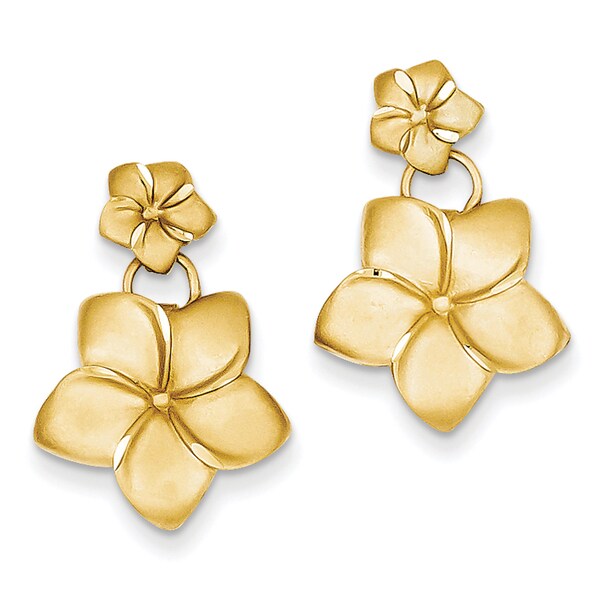 14k Plumeria Dangle Earrings By Versil Free Shipping Today 14k Plumeria Dangle Earrings By Versil