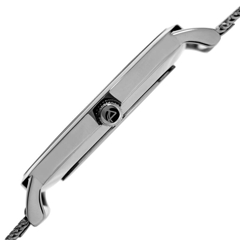 August Steiner Women's Quartz Diamond Stainless Steel Silver-Tone Bracelet Watch