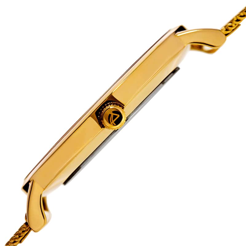 August Steiner Women's Quartz Diamond Stainless Steel Gold-Tone Bracelet Watch