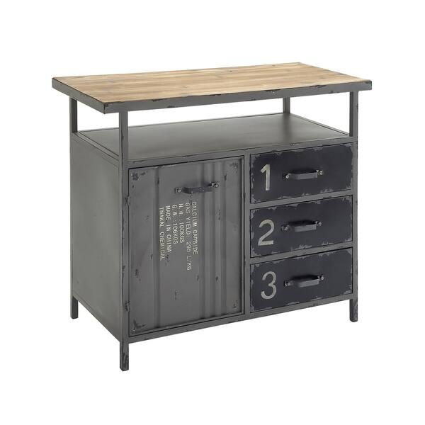 Shop Industrial 32 Inch Wood And Metal Utility Cabinet By Studio