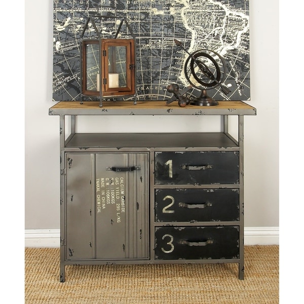 Shop Industrial 32 Inch Wood and Metal Utility Cabinet by ...