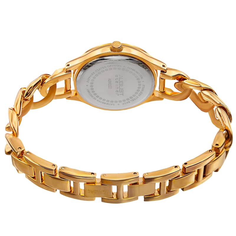 August Steiner Women's Quartz Diamond Gold-Tone Bracelet Watch