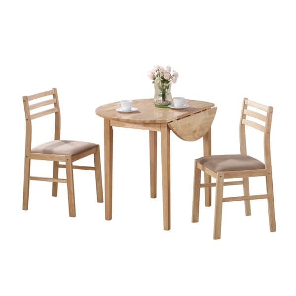 Coaster Company White And Natural 3 Piece Dining Set White And Natural 3 Piece Dining Set
