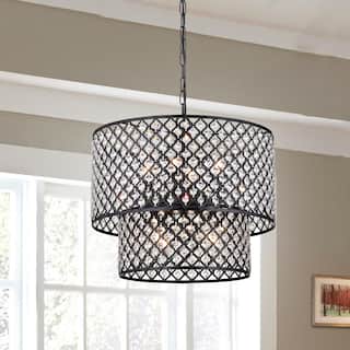 Aenna Multicolored Metal 2-tier 8-light Drum Chandelier