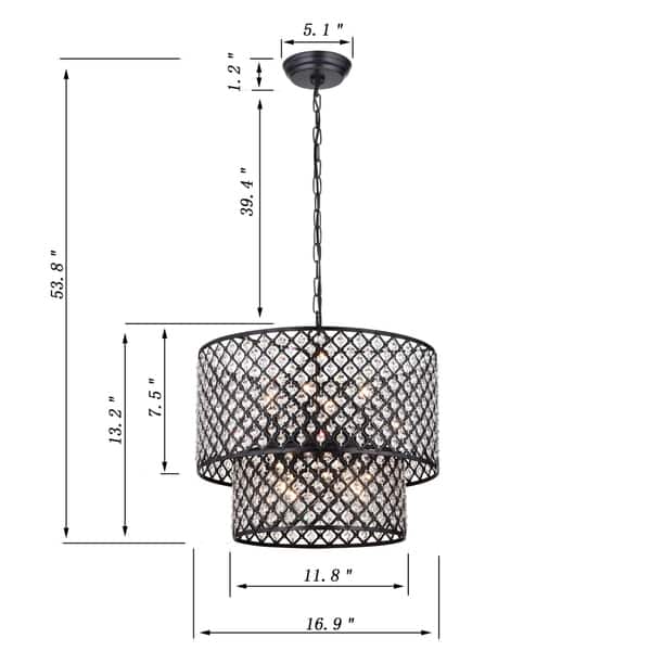 Aenna Multicolored Metal 2-tier 8-light Drum Chandelier