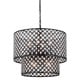 preview thumbnail 5 of 9, Aenna Multicolored Metal 2-tier 8-light Drum Chandelier