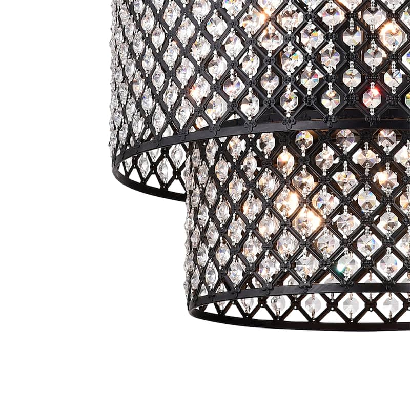 Aenna Multicolored Metal 2-tier 8-light Drum Chandelier