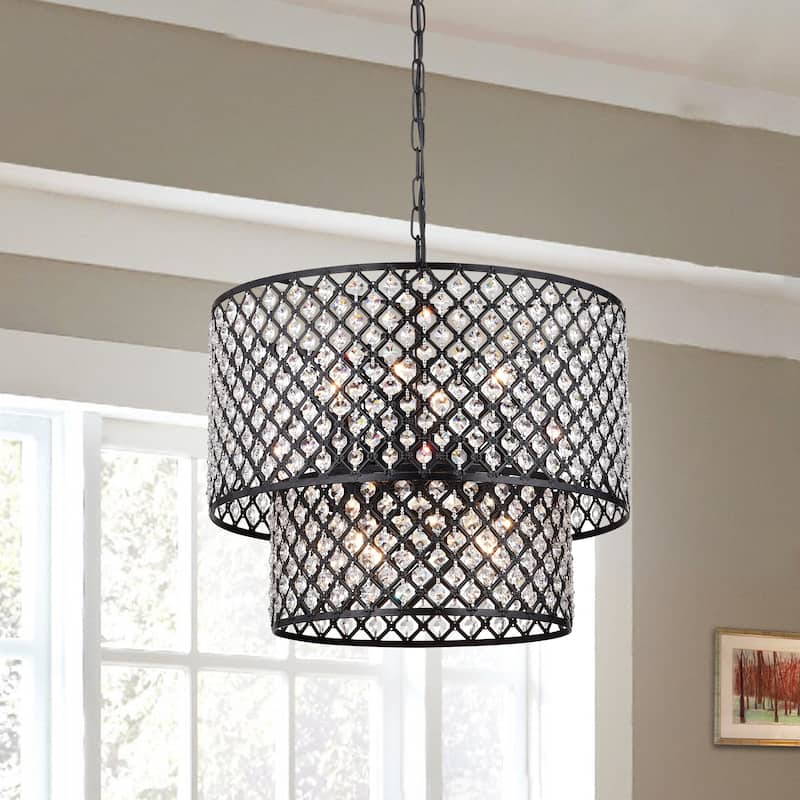 Aenna Multicolored Metal 2-tier 8-light Drum Chandelier