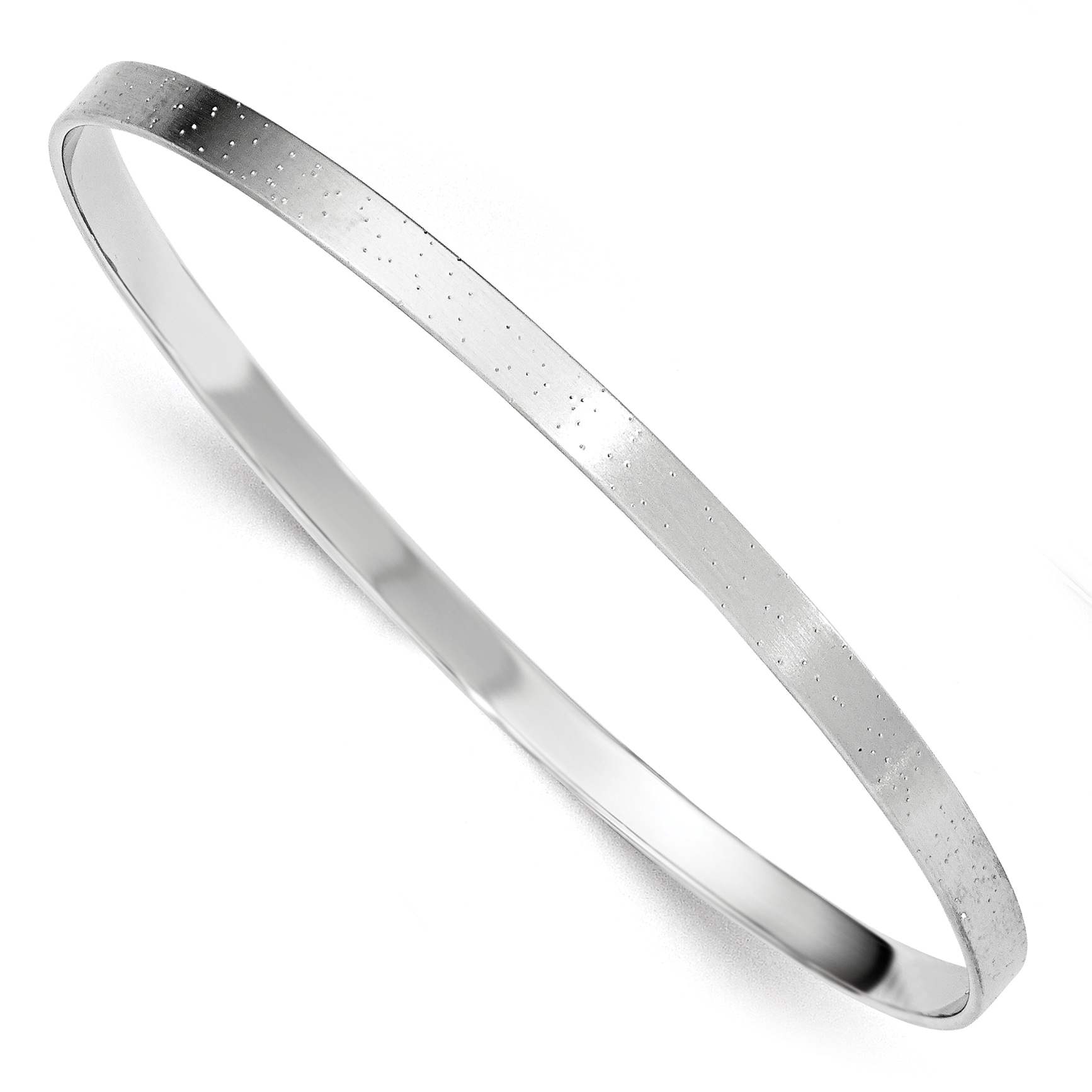 Sterling Silver Rhodium-plated 4.00mm Polished and Textured White | eBay