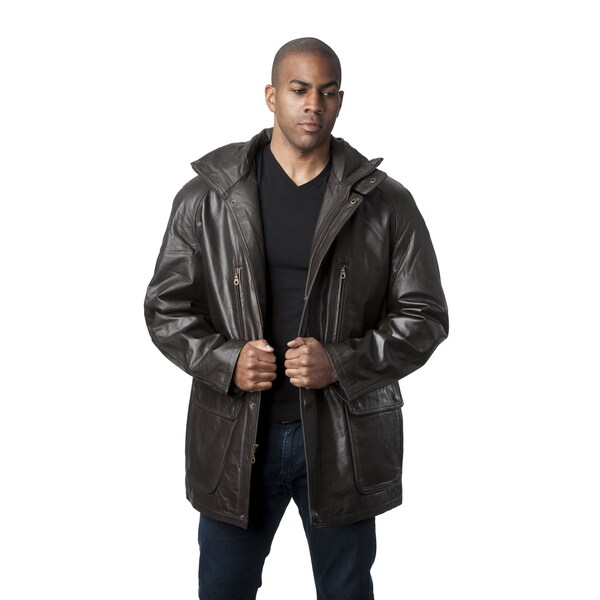 Wilda Leather Brown Parka Free Shipping Today Wilda Leather Brown Parka