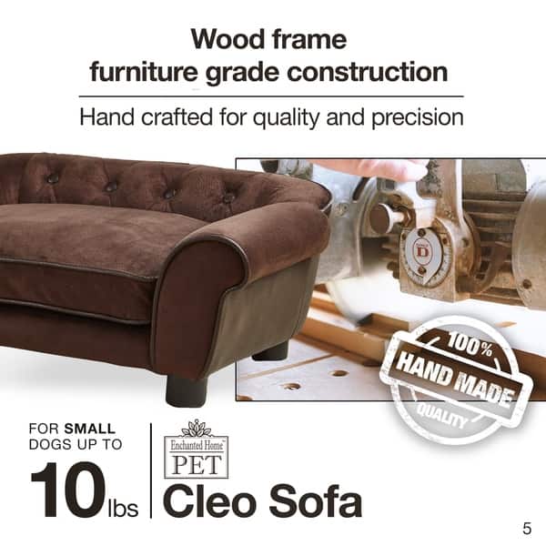 Enchanted Home Pet Cleo Brown Faux Leather Microfiber Enchanted Home Pet Cleo Brown Faux
