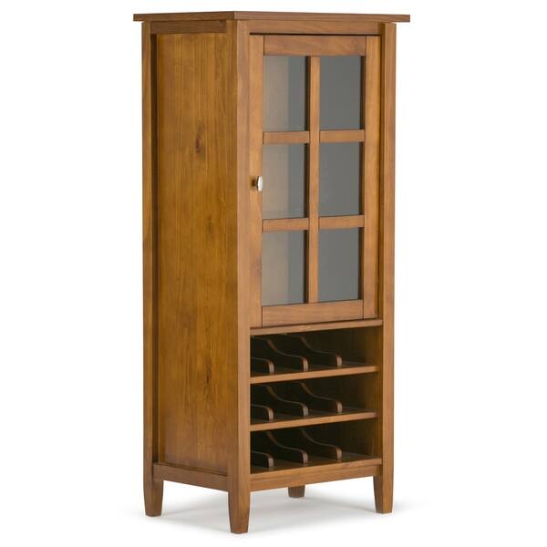 Shop Black Friday Deals On Wyndenhall Norfolk 12 Bottle Solid Wood 22 Inch Wide Rustic High Storage Wine Rack Cabinet In Honey Brown 22 W X 16 D X 50 H Overstock 12218519