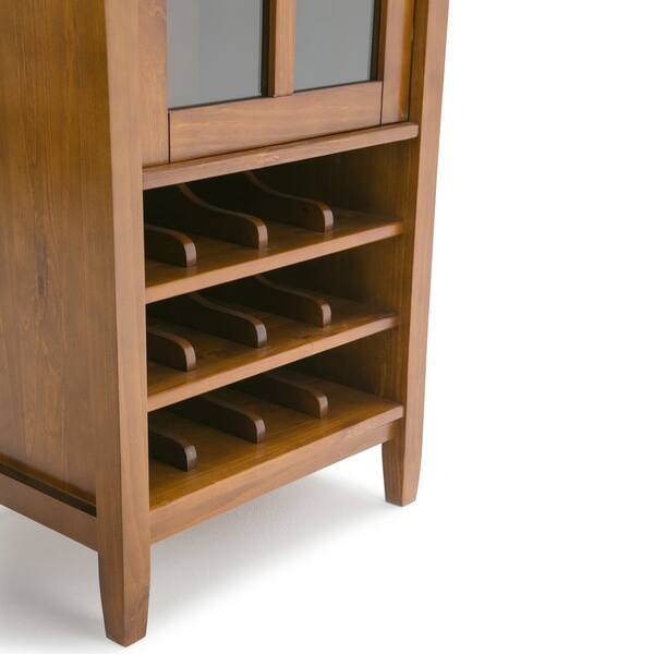 Shop Black Friday Deals On Wyndenhall Norfolk 12 Bottle Solid Wood 22 Inch Wide Rustic High Storage Wine Rack Cabinet In Honey Brown 22 W X 16 D X 50 H Overstock 12218519