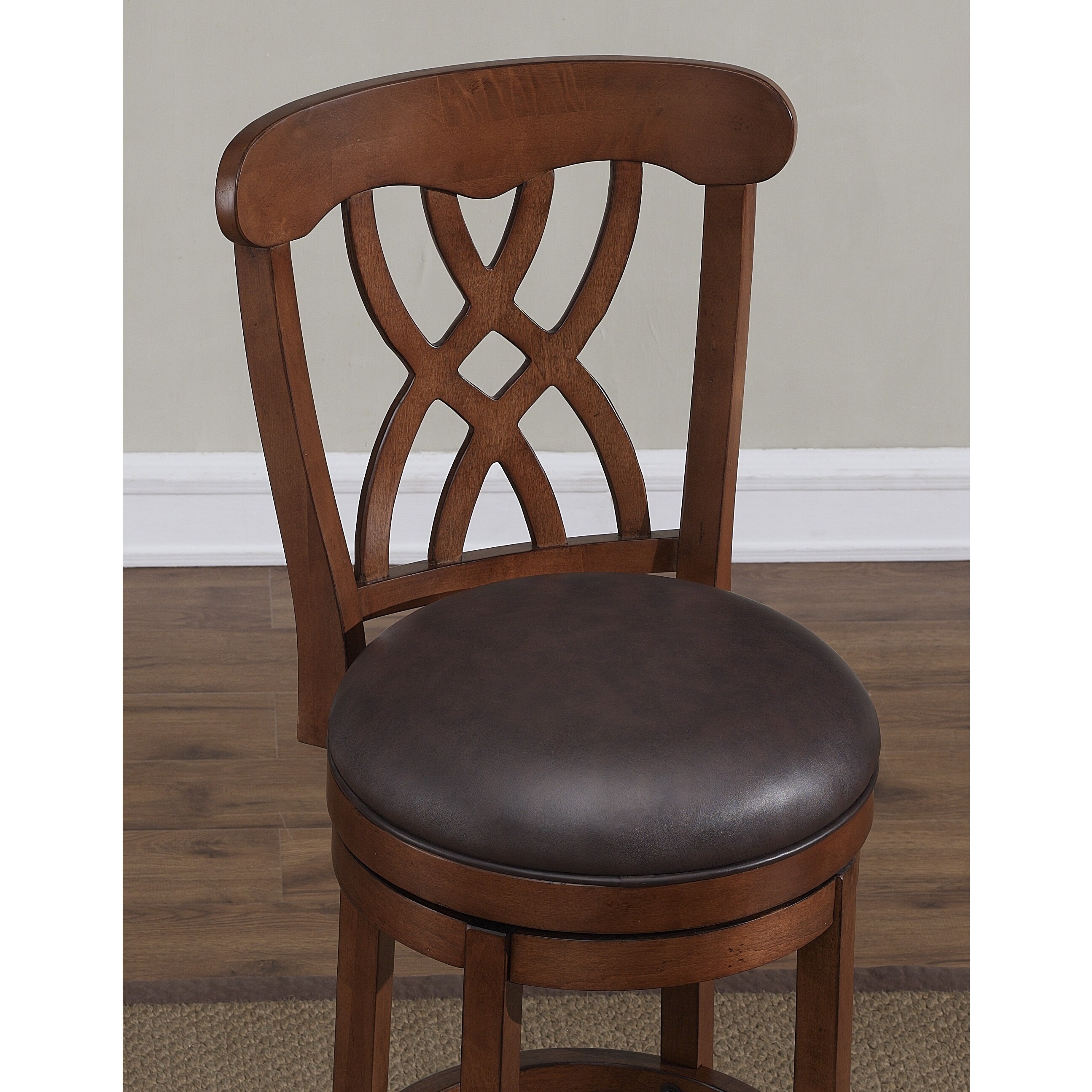 Greyson Living Lelia Dark Brown Swivel Bar Stool Bed Bath