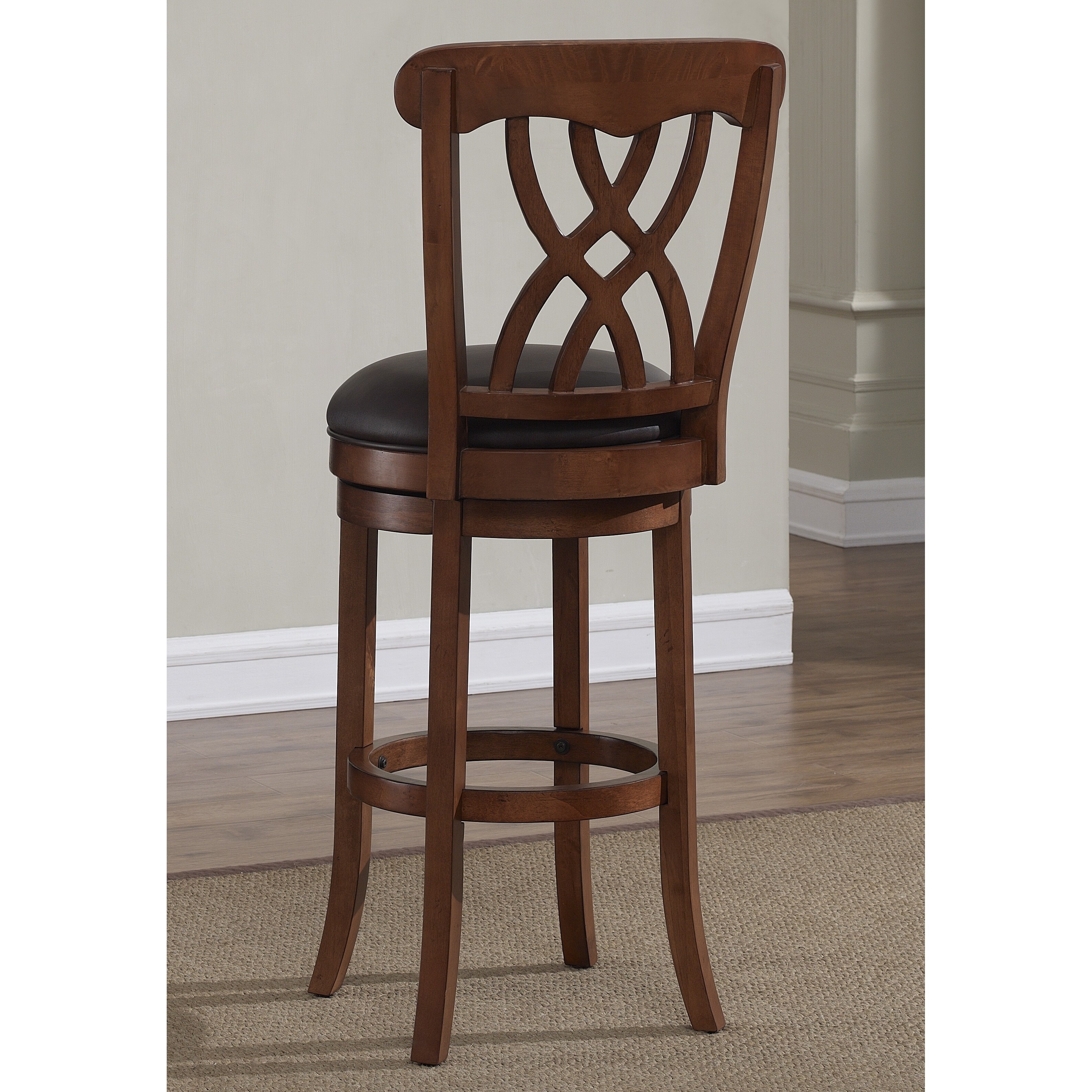 Greyson Living Lelia Dark Brown Swivel Bar Stool Bed Bath