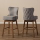 Traditional Fabric 30" Bar Stool by Baxton Studio- Set of 2 - Thumbnail 8