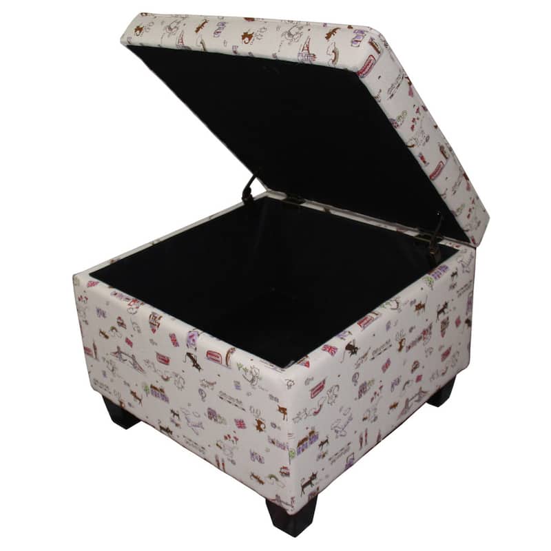 Kids Print Square Storage Ottoman