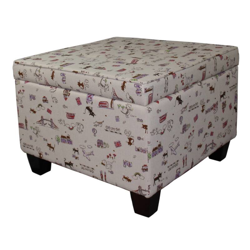 Kids Print Square Storage Ottoman