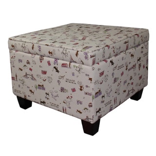 Kids Print Square Storage Ottoman