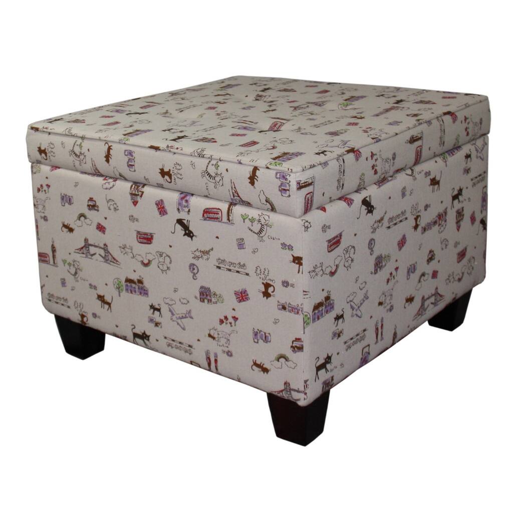 Kids Print Square Storage Ottoman