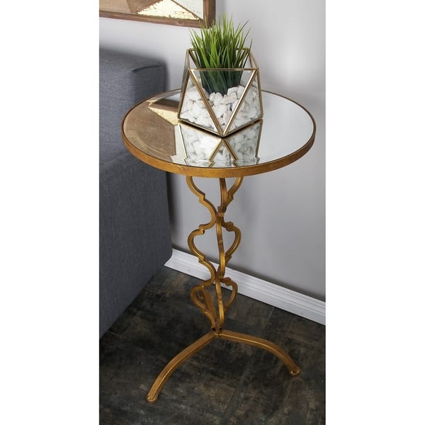 Metal Mirror Accent Table 16 Inches Wide X 30 Metal Mirror Accent Table 16 Inches Wide X 30