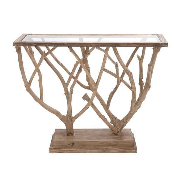 Natural 36 X 45 Inch Branch Design Wooden Console Table By Natural 36 X 45 Inch Branch Design Wooden Console Table By Studio 350