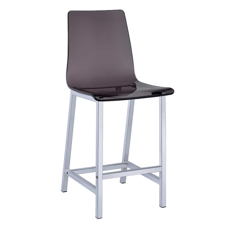 Juelia Clear Acrylic Counter Chair Chrome (Set of 2)