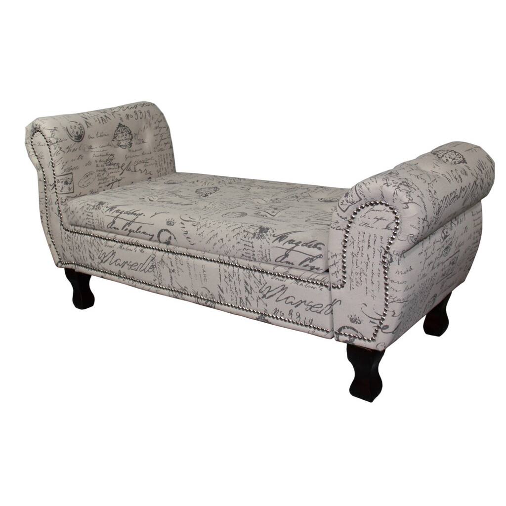 25-inch Rolled Arms Bench with Storage