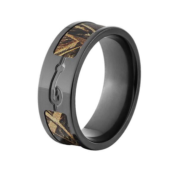 Shop Bz Black Zirconium Realtree Max 5 Camo Men S Ring Overstock