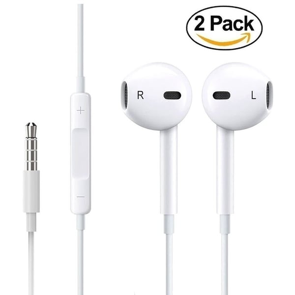 Set of 2 Apple EarPods with 3.5 mm Headphone Plug for iPhone - iPad - iPod Touch