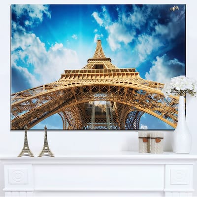 Beautiful view of Paris Eiffel Tower in Paris - Cityscape Canvas print - Blue