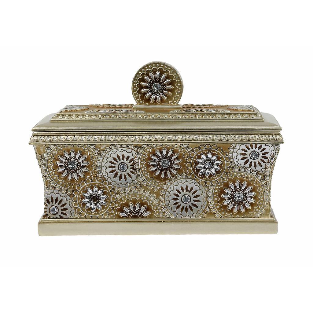 D'Lusso Designs Venus Collection Goldtone Resin Large Jewelry Box