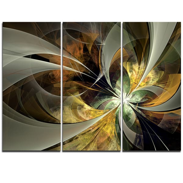 Symmetrical Gold Fractal Flower Modern Floral Canvas Wall Art Black Overstock 12222418