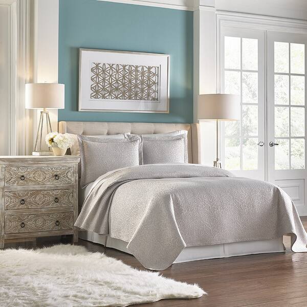 Maison Luxe Villa Vita Portuguese Matelasse 3piece King Size Coverlet