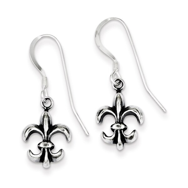 Sterling Silver Antiqued Fleur De Lis Earrings Free Shipping On Sterling Silver Antiqued Fleur De Lis Earrings