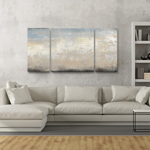 Shop Studio 212 'Tidal Rush' Canvas 30-inch x 60-inch Triptych Textured ...