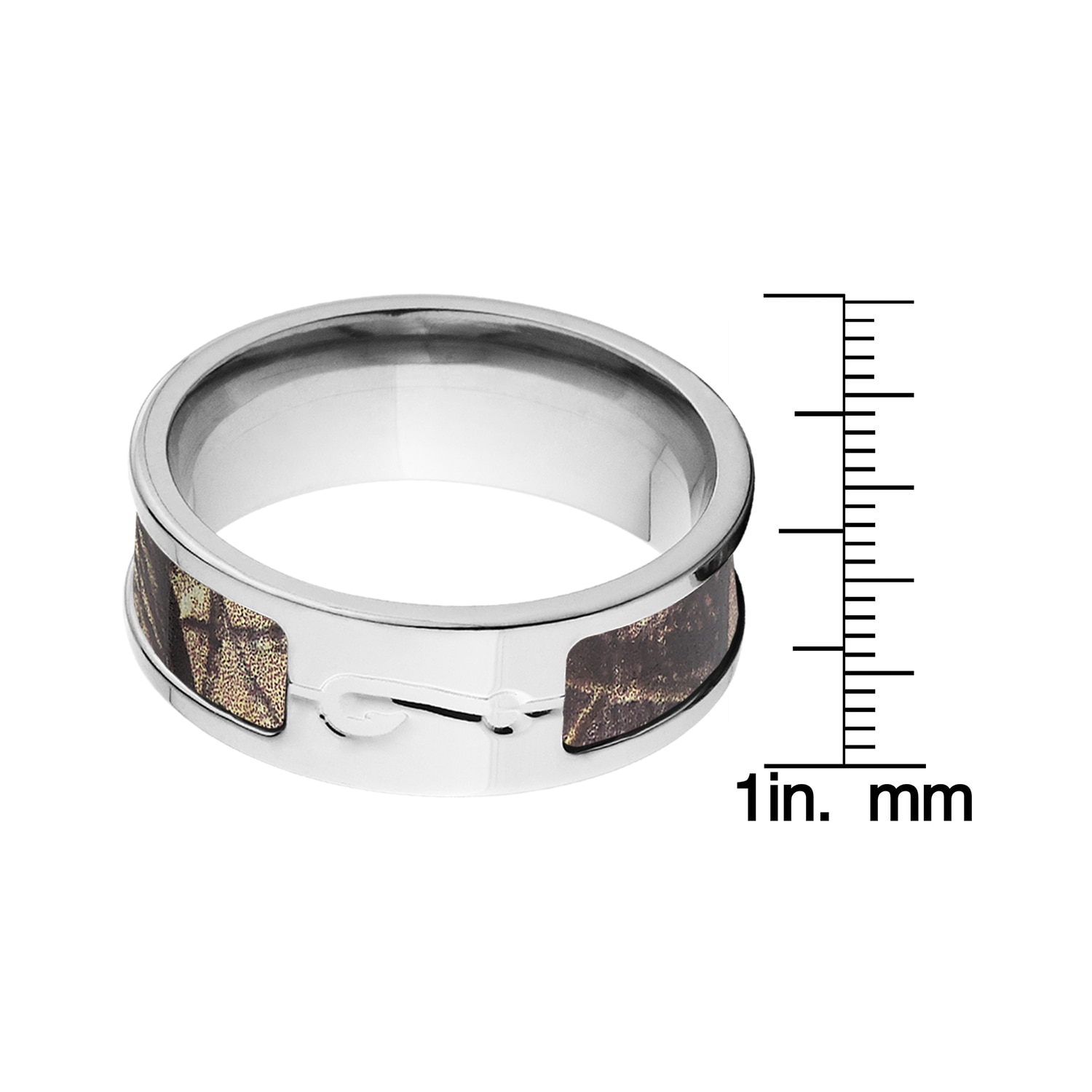 Titanium Camo Rings 8MM Comfort Fit Black Realtree AP Camo Band