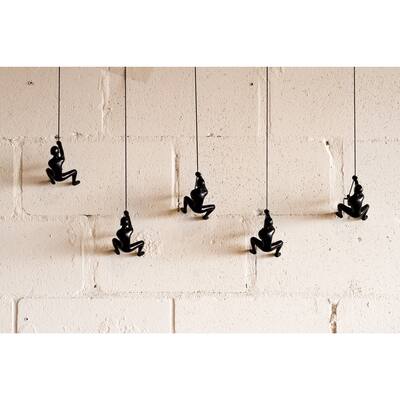 Climbing Man Wall Art 5-Pack - Black