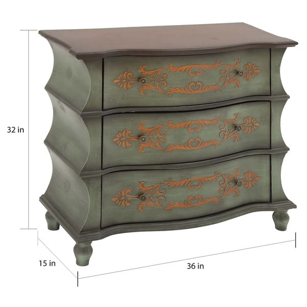 Shop Traditional 32 X 36 Inch Distressed Green Wooden Dresser By