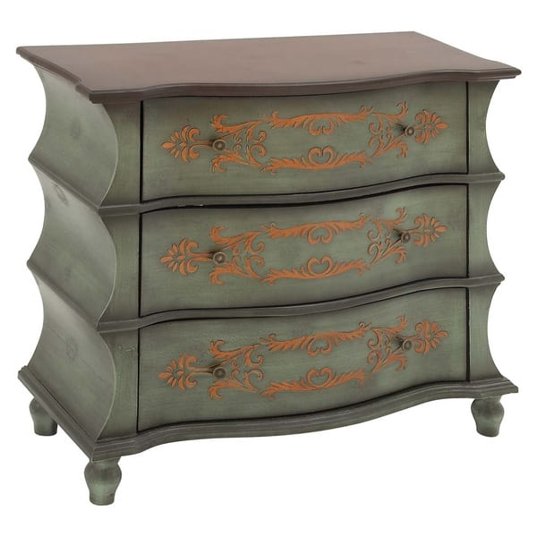 Traditional 32 x 36 Inch Distressed Green Wooden Dresser by Studio 350 -  Bed Bath & Beyond - 12222840