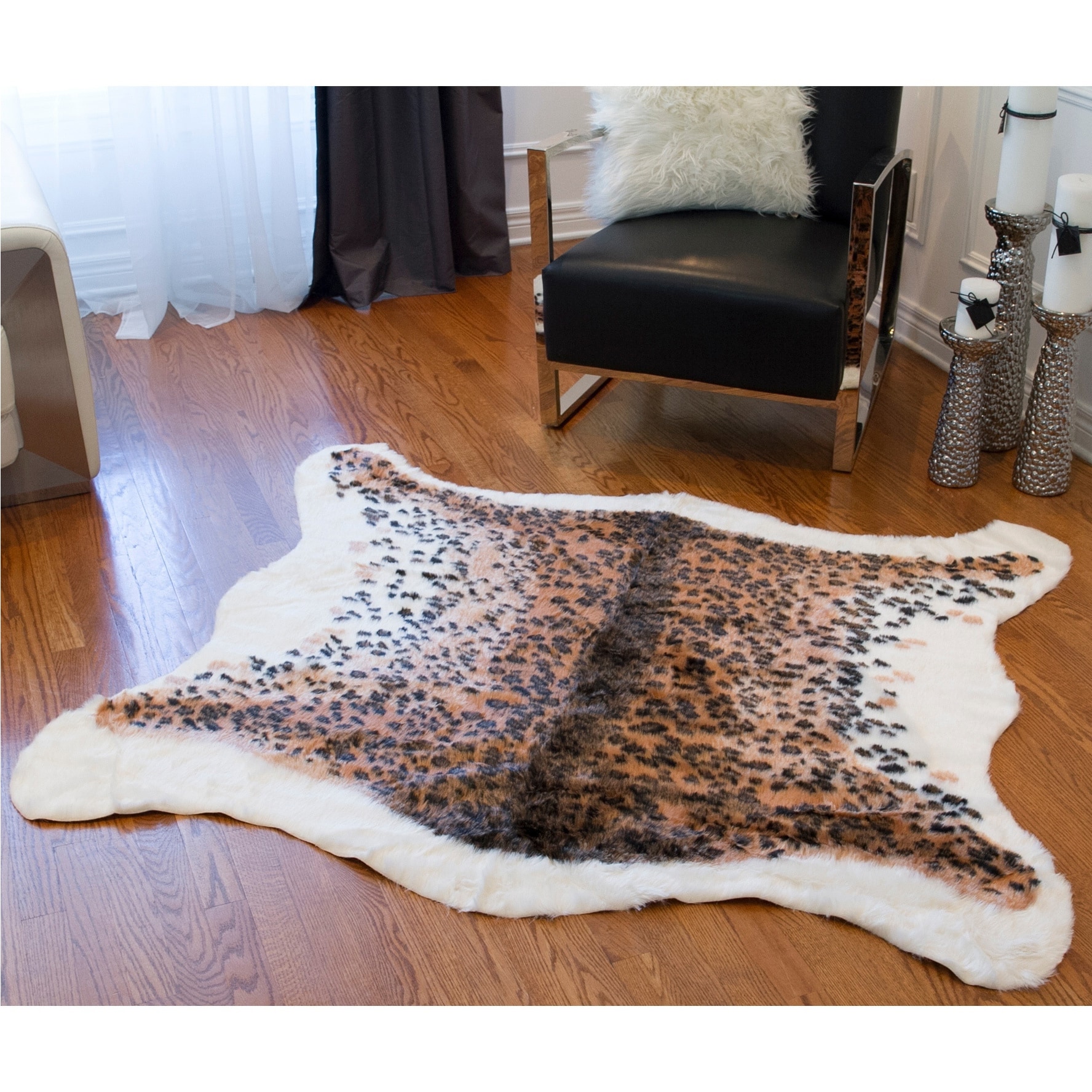 Shop Carbon Loft Alzayyat Leopard Print Faux Cowhide Area Rug 4'3 x 5