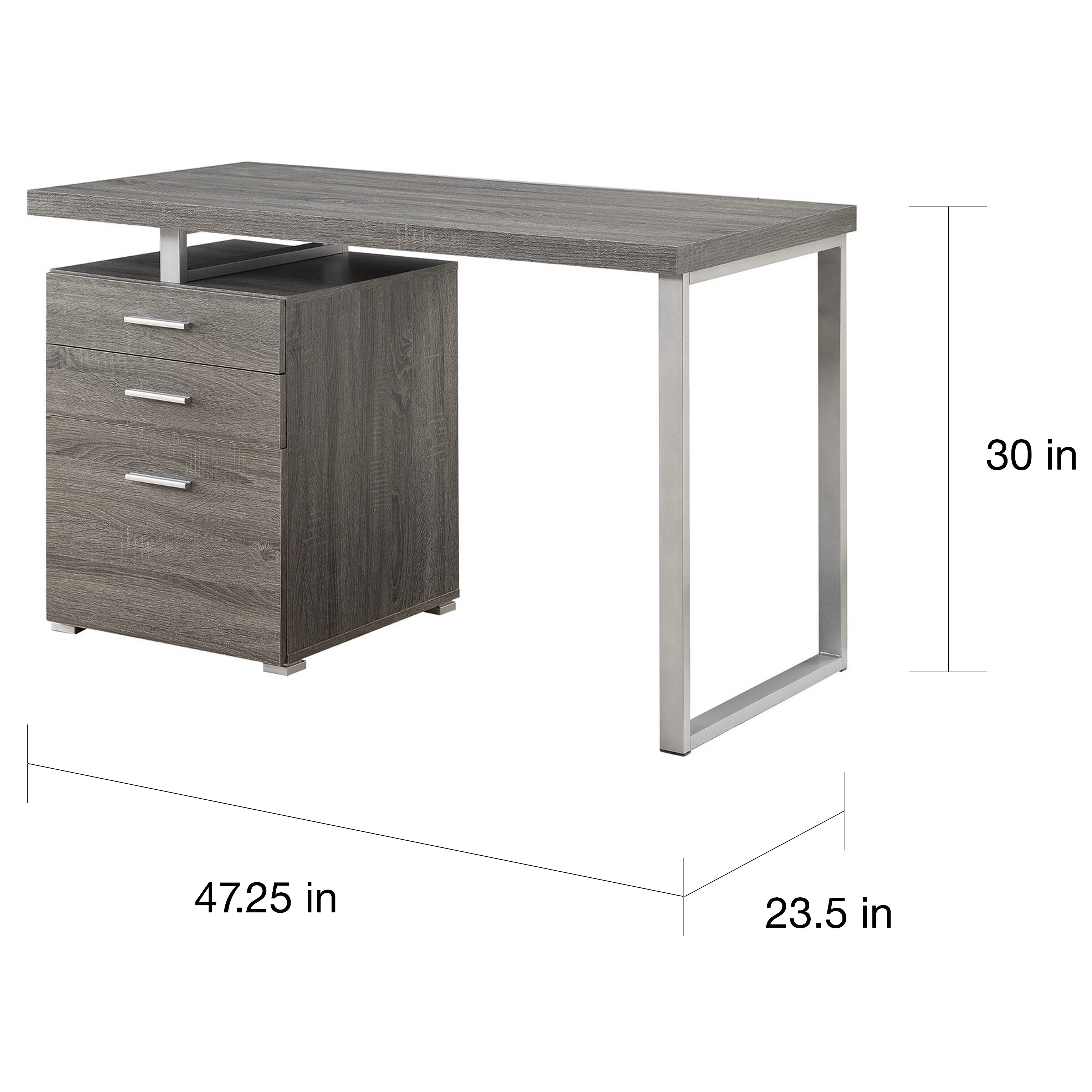 Shop Modern Design Home Office Weathered Grey Writing Computer Desk With Drawers And File Cabinet Overstock 12222868