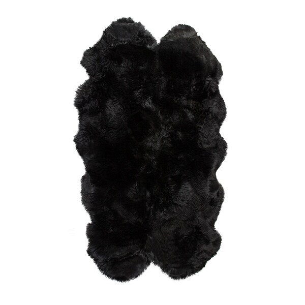 New Zealand Sheepskin Black Quattro Rug (4' x 6') - 4' x 6'