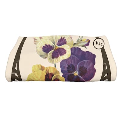 30 x 60-inch Pansy Floral Print Bath Towel