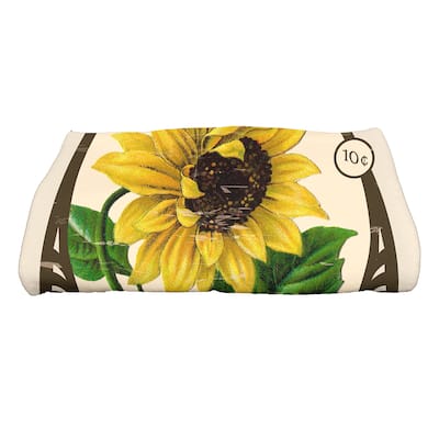 30 x 60-inch Sunflower Floral Print Bath Towel