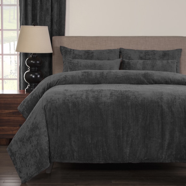Draper Pewter Soft 6-piece Duvet Cover Set