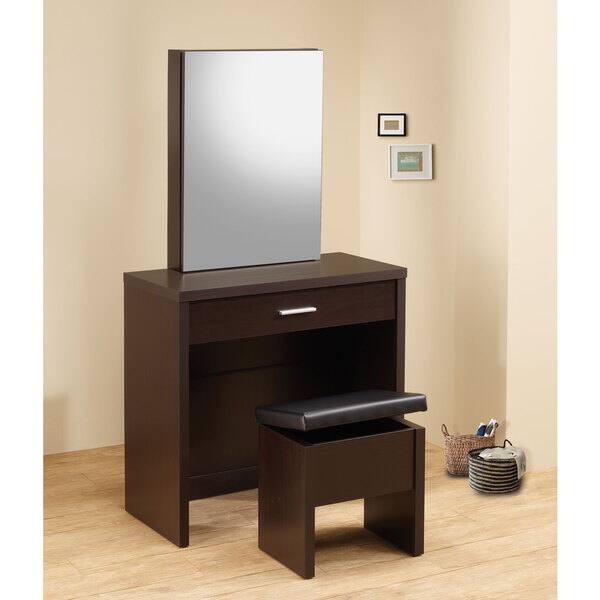 Shop Coaster Company Dark Brown Wood Contemporary Vanity And Stool