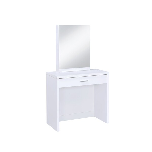 2 piece vanity set with hidden mirror