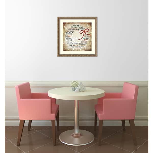 Framed Art Print Christmas Wreath Subway Art Sally Barlow 23x23 In Overstock 12225070
